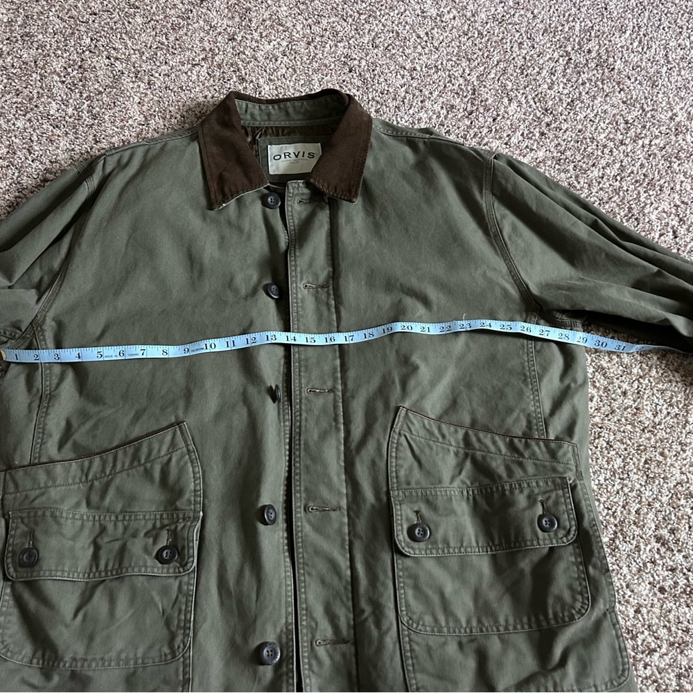 Orvis Men’s Green Barn Coat Jacket Quilted Outdoor 100% Cotton Size XXL - Picture 11 of 15